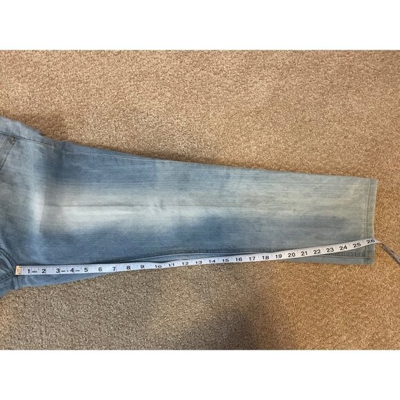 VINTAGE 90s Y2K Cropped Ankle Low Rise Faded Straight Leg Jeans - Picture 11 of 13